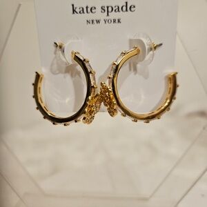 Kate Spade Gold Textured Hoop Earrings